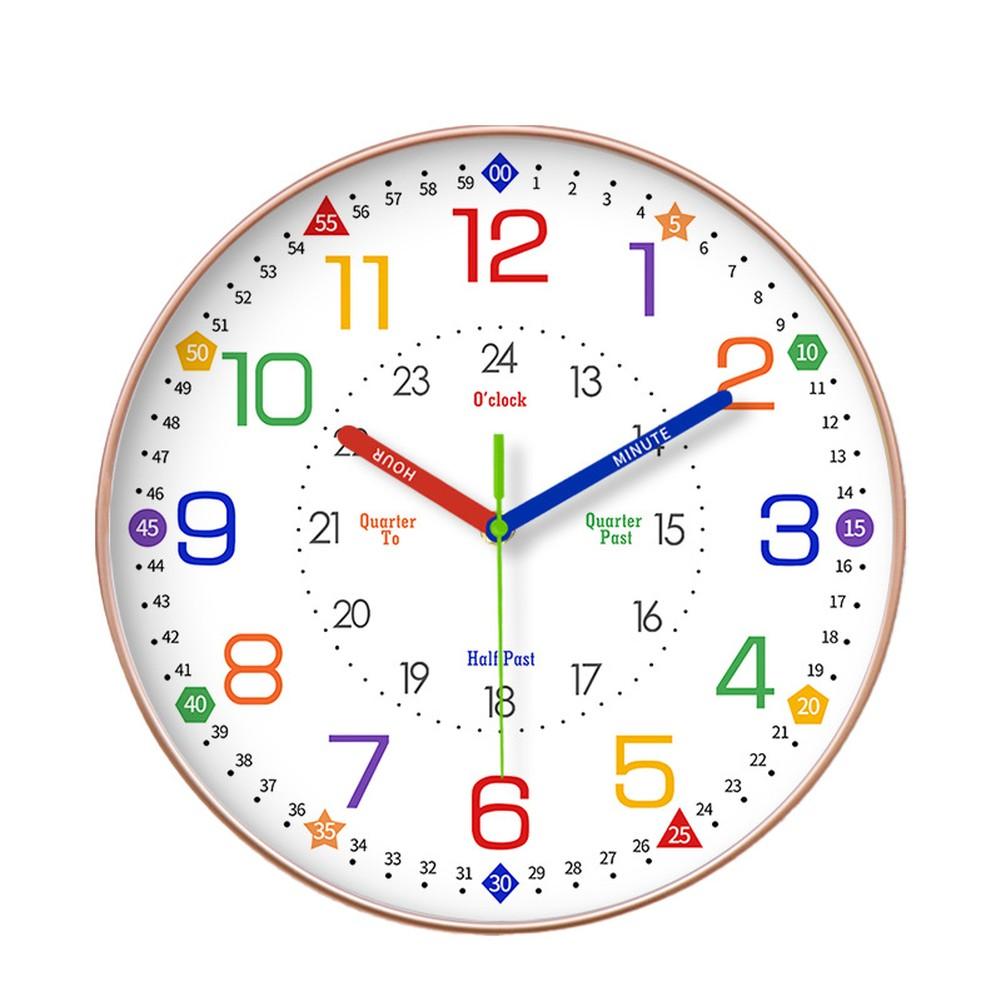 10 Inches Clock Children's Wall Clock Silent Learning Wall Clock 12 Inches Clock