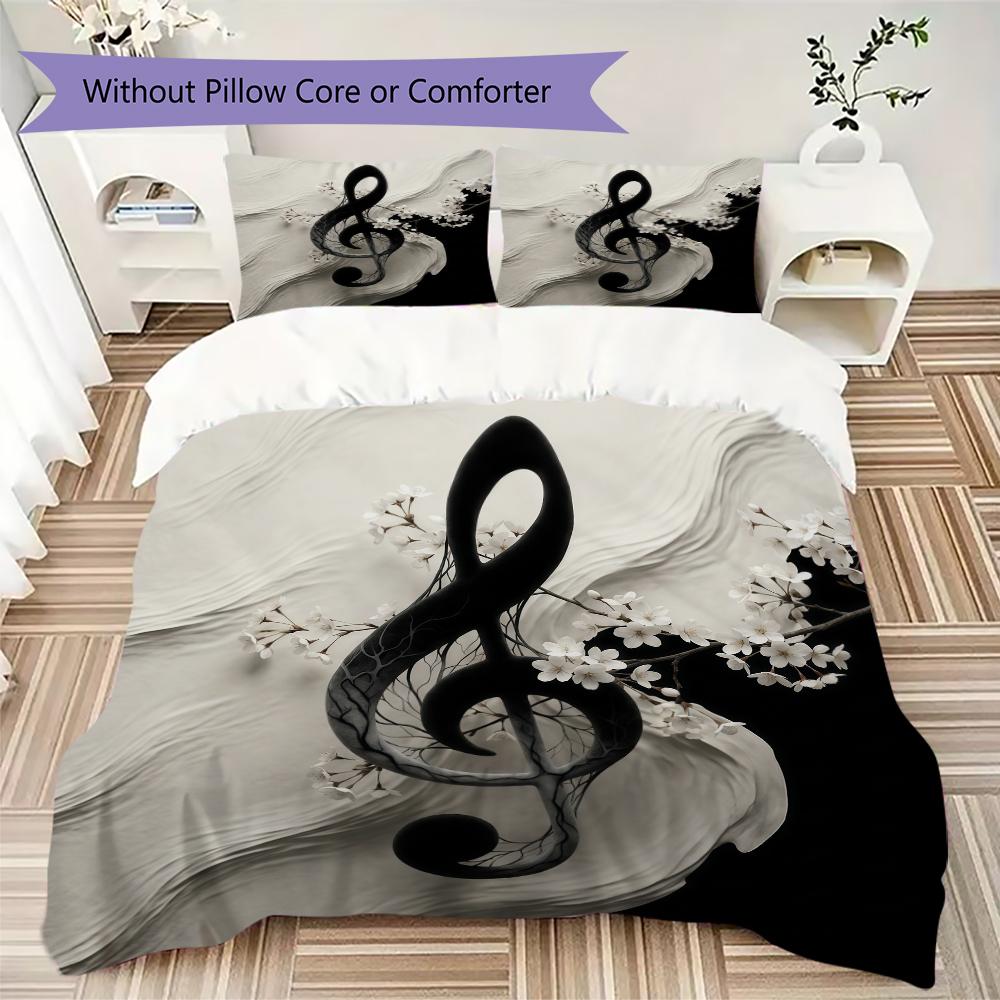 Art Music G Pattern Bedding Uilt Set Uilt Cover Pillowcase Home Decoration Birthday Gift (1 * Duvet Cover + 2 * Pillowcase Without Core)