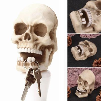 Halloweenowy brelok na klucze szkieletowy, szkieletowe urządzenie mocujące z drutu, brelok z drutu do zawieszania z głową ducha, wielofunkcyjny haczyk na uparte zęby