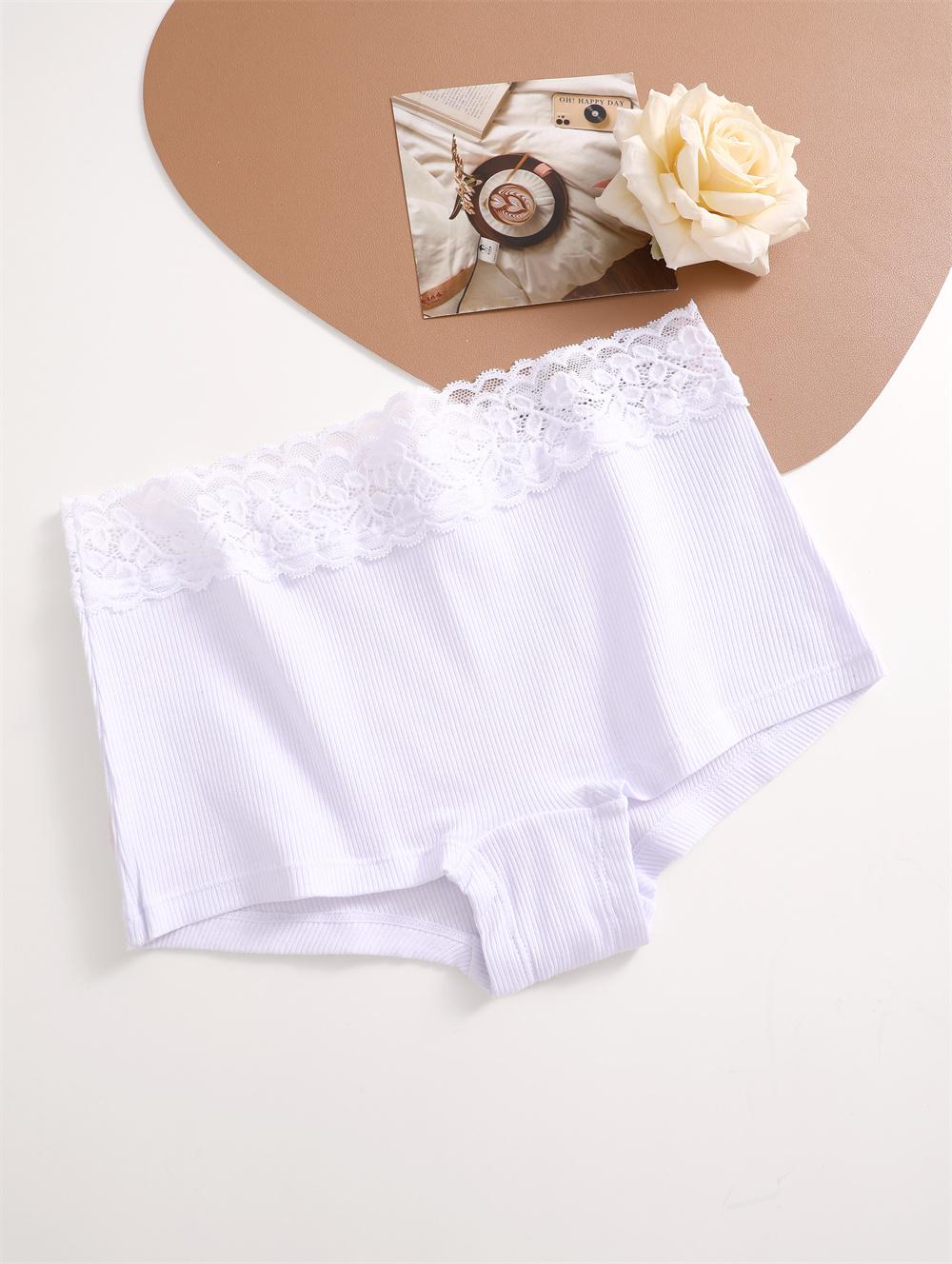 

1 шт./компл. женские хлопковые боксеры сексуальное кружевное нижнее белье с низкой посадкой женские однотонные эластичные шорты для мальчиков дышащее сексуальное нижнее белье L&1pc белый