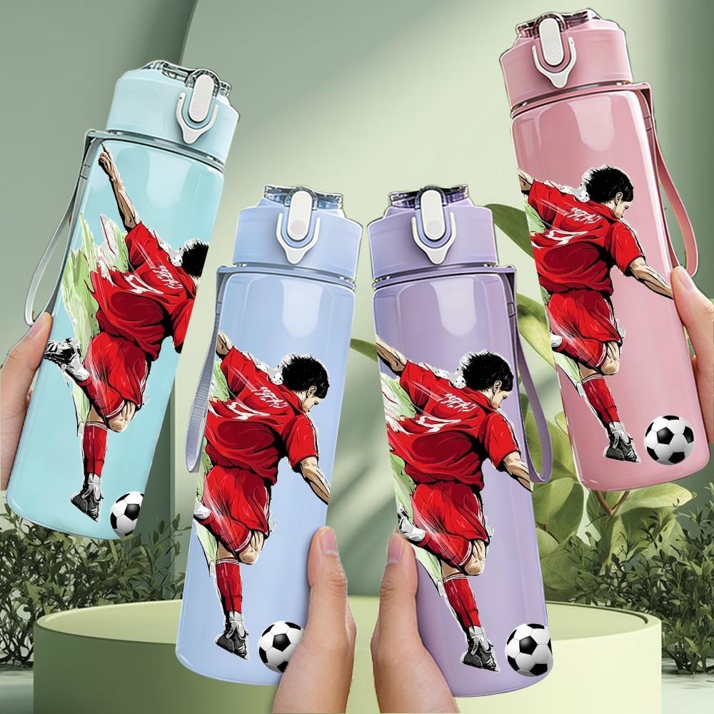 1PC Dynamic Soccer Athlete 750ml Color Plastic Sports Water Bottle Leakproof Flip Straw Lid Suitable for Sports Office Home Use