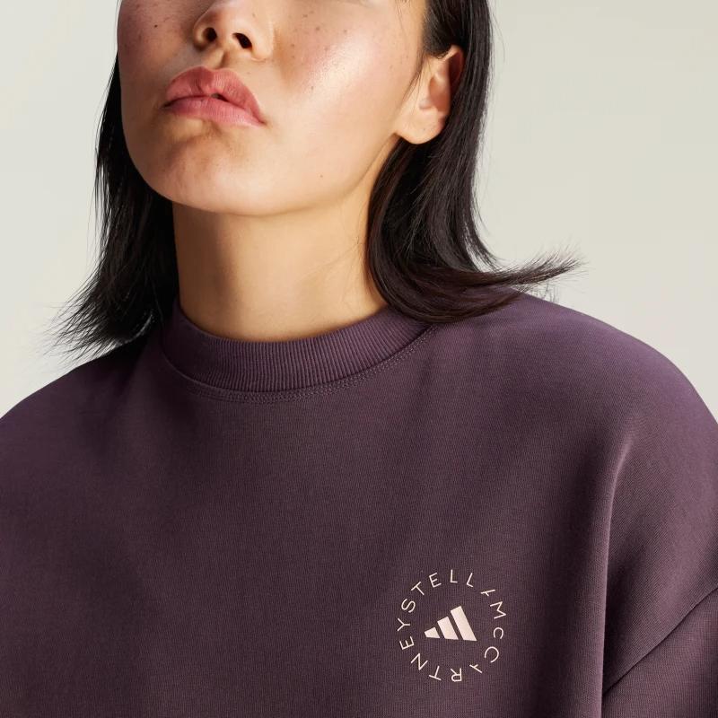 Adidas Stella McCartney Comfortable Solid Color Casual Long Sleeve Sweatshirt Women sweatshirt Gray Purple IW9854