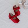 [Babyzzam] Girls' Red Piccolo Ribbon Flats [216-10007]