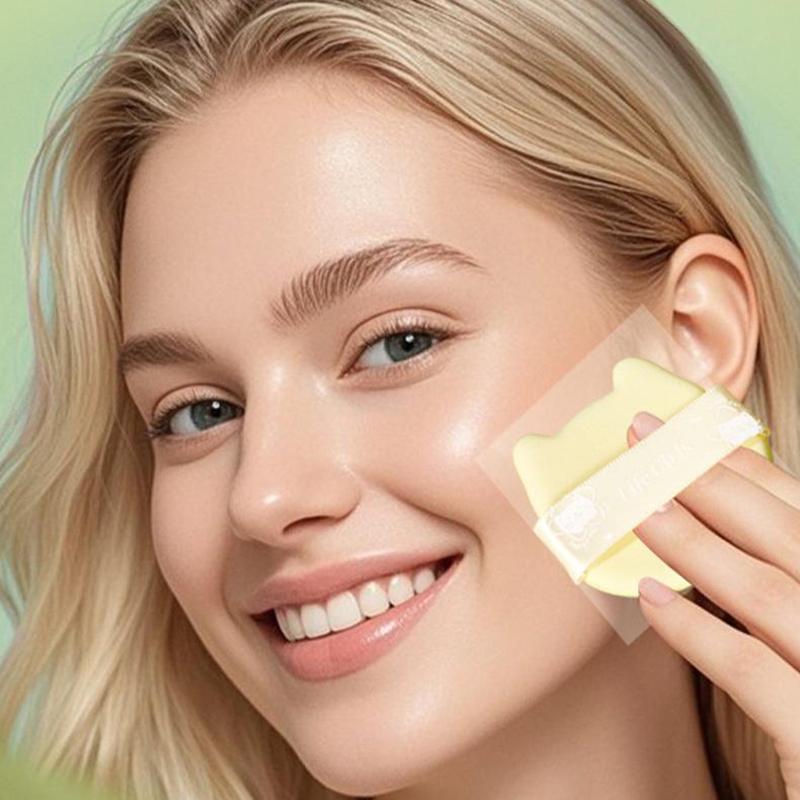 100 Sheets Facial Oil-Blotting Paper With Case Mirror Puff For Makeup Setting Portable Oil-Control Oil-Absorbing Wood Pulp Paper