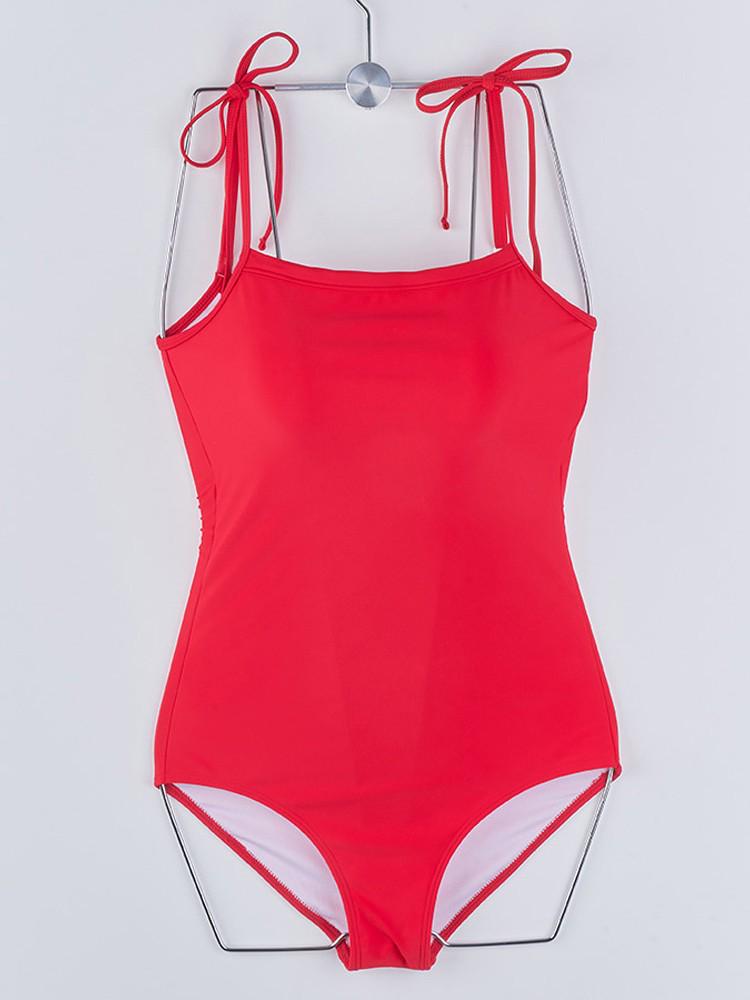 Korean Style Solid Color One-Piece Swimsuit – Slimming, Sexy Back Design, Belly Cover, Fashionable Student Holiday Swimwear for Women.