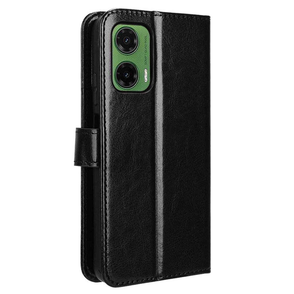 For Motorola Moto G35 5G Case Crazy Horse Texture PU Leather Phone Wallet Cover