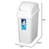 TONBO Shinki Gosei Sepa Antibacterial Swing Trash Can, 10 Liters, White Gray, 17.5cm Wide X 28.5cm Deep X 40cm High, with Lid, Made In Japan