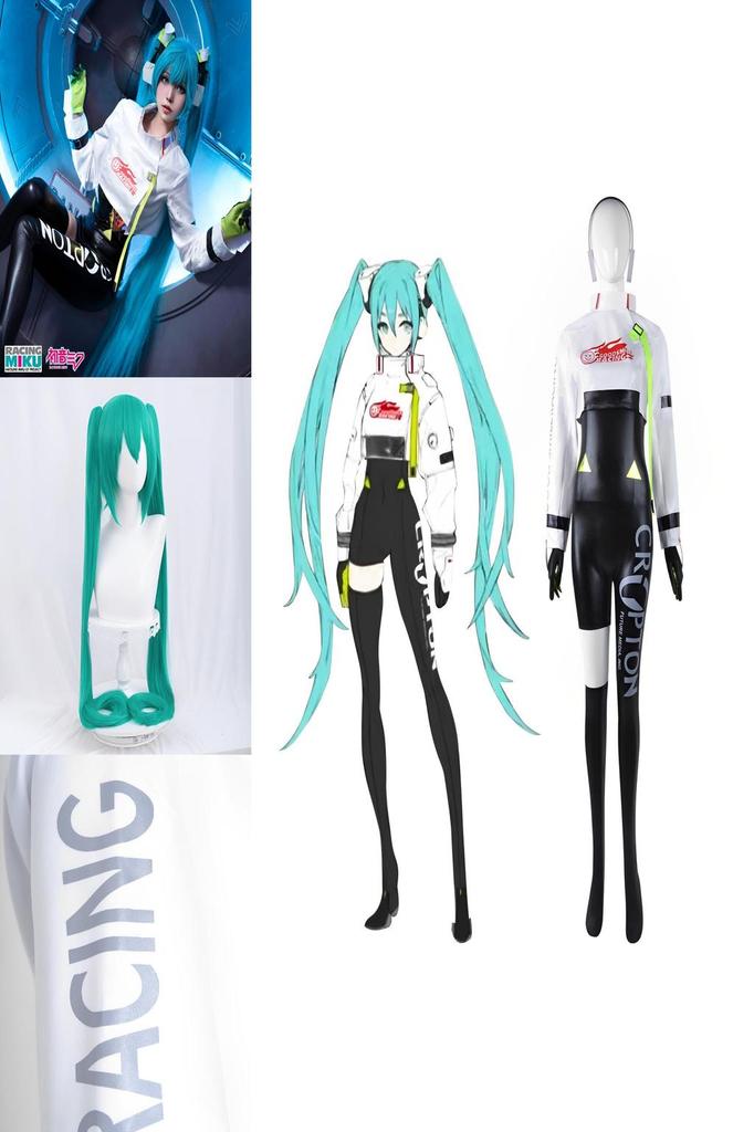 Hatsune Miku Kostium Cosplayowy Kombinezon Wyścigowy Zestaw Dla Kobiet Wysokiej Jakości Tkaniny Staranność Wykonania Autentyczny Design