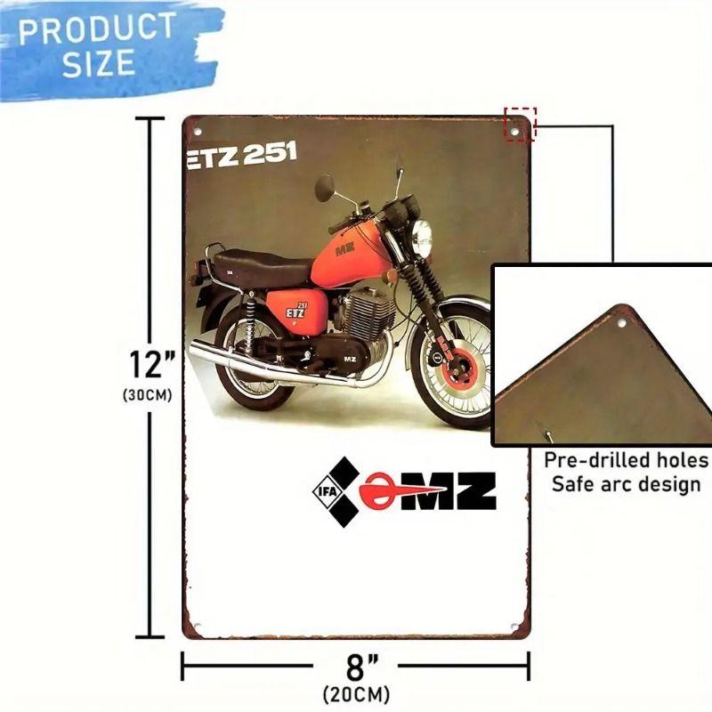 Retro Tin Motorcycle Wall Art for Cafe Bar Garage Decor
