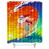 TU Santa Surfing Shower Curtain Tropical Christmas Beach Themed Bathroom Decor Festive Holiday Vibes Waterproof Home Decor Gift
