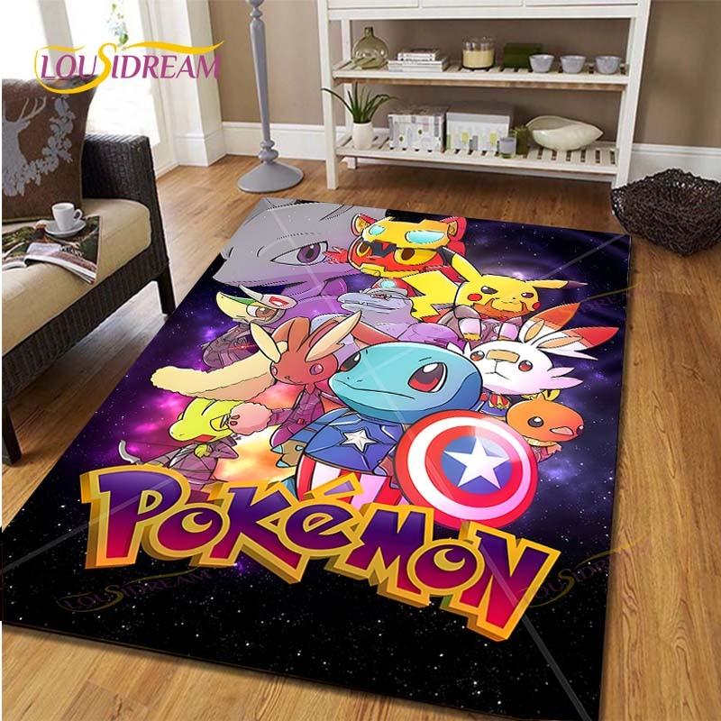 Pikachu Anime Pokemon Carpet Kids Carpets Living Room Tea Table Mats Bedroom Rug Washable Floor Mats Household Area Mat Dinosaur Rug