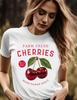 Farm Fresh Cherries Tee, Cute Farmhouse T-Shirt, Vintage Style Cherry Shirt, Summer Vibes Tee, Gift for Fruit Lovers, Daily Wear, 7 Colors