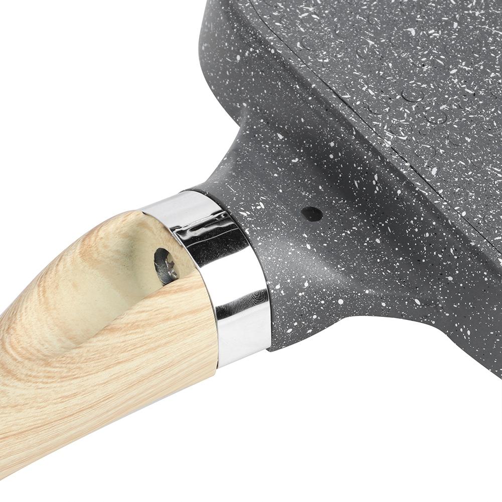 Kitchen Breakfast Pancake Cooking Pan Aluminum Frying Pan Mold for Egg Hamburger with Handle(Open Fire Induction Cooker