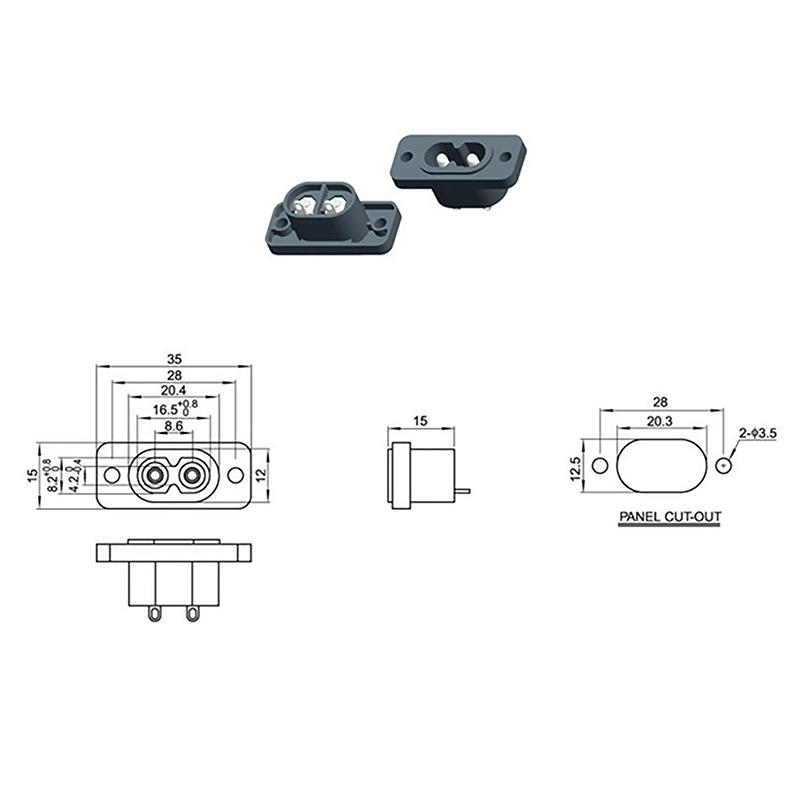 1buc C8 priză tată priză mamă priză de alimentare conector electric încorporat