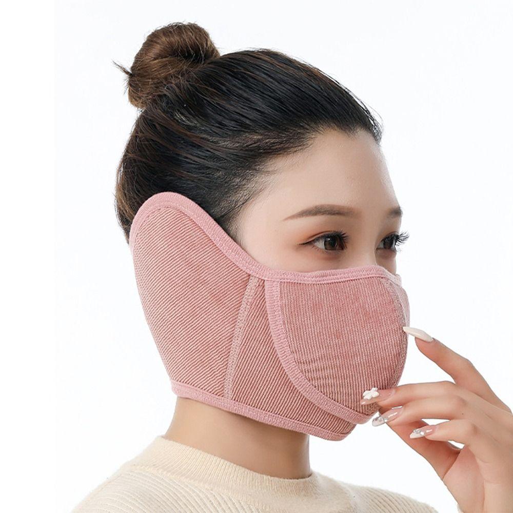 

Windproof Mouth Cover Warm Earmuffs Daily Half Face Mask Cycling Camping Ski розовый
