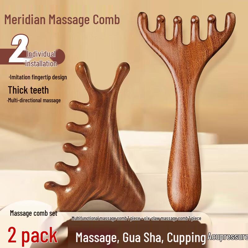Sandalwood Head Massage Comb Set