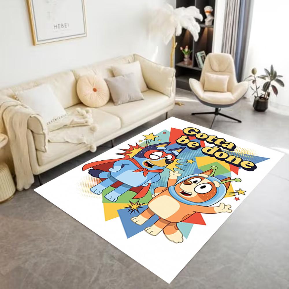 Bluey Friends Adventure Floor Rug Office Rug Perfect for Dormitory Dining Room Outdoor Foyer Antislip Carpet Decorate Offices Birthday/Christmas Gift