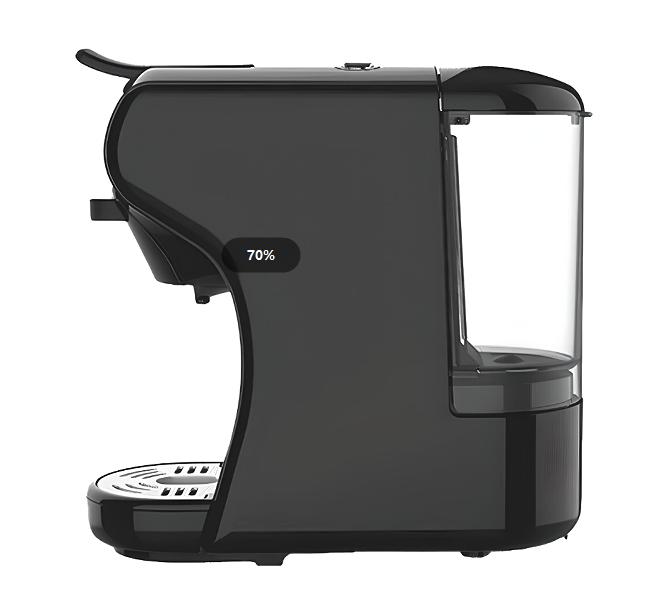 PSH1A-BK Capsule Coffee Machine-19Bar 1450W 70ml 4-in-1 Capsule Adapter (Nes, DG, ES, K-Cu) with Touch Sensor