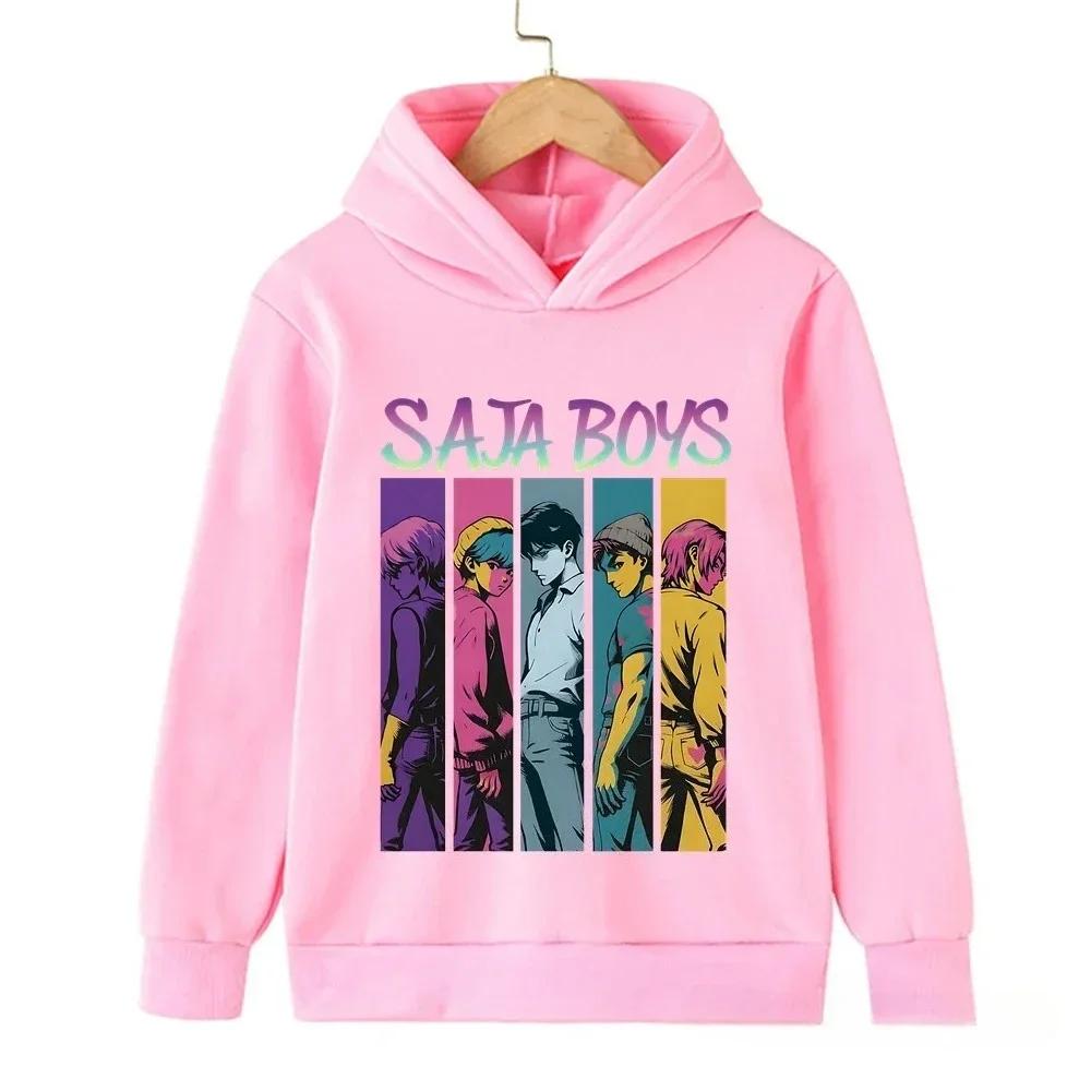 Kids Boys Girls Anime Clothes Kpop Demon Hunters Casual Fashion Warm Autumn Winter Saja Boys Hooded Children Hoodies Sweatshirt