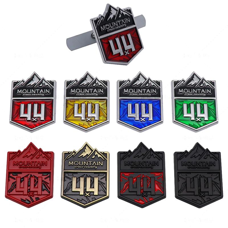 3D Metal 4X4 Mountain Cross-country Logo Car Stickers Decals Front Hood Grill Emblem