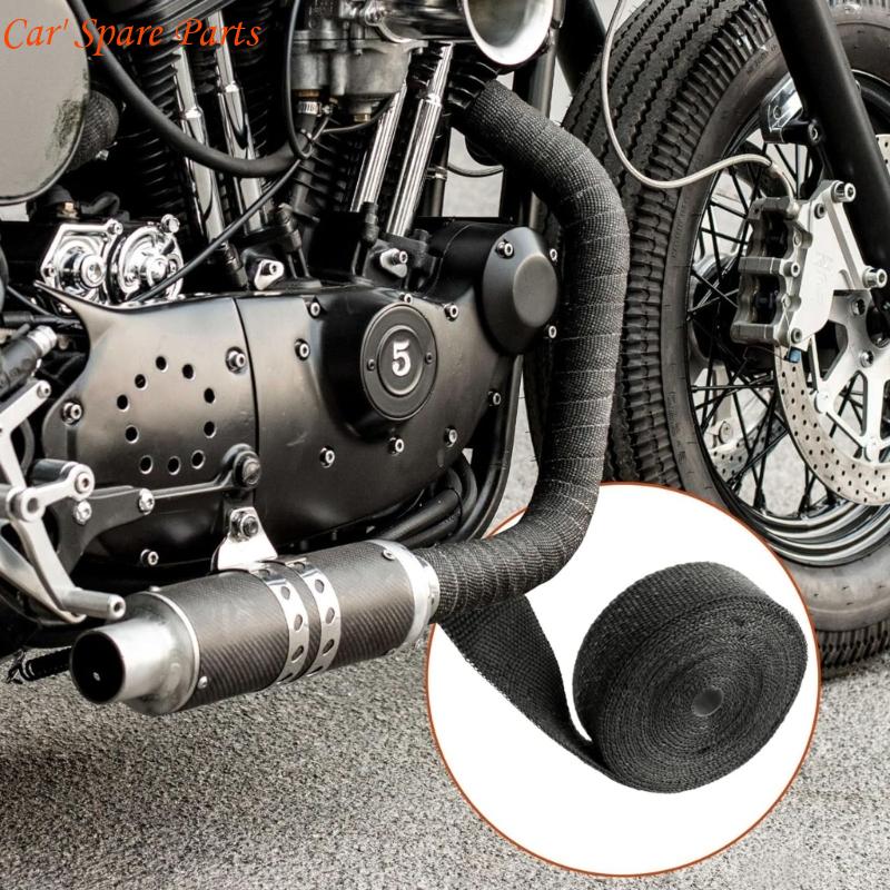 Y4UA Motorcycle Fiberglass Heat Tape Exhaust Pipe Insulation Thermal Heat Wrap Cotton Heat Insulation