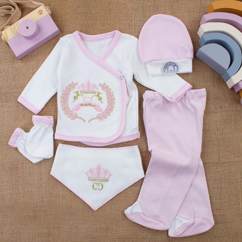 

Розовый набор из 5 предметов с вышивкой в виде короны королевы для девочки в больнице