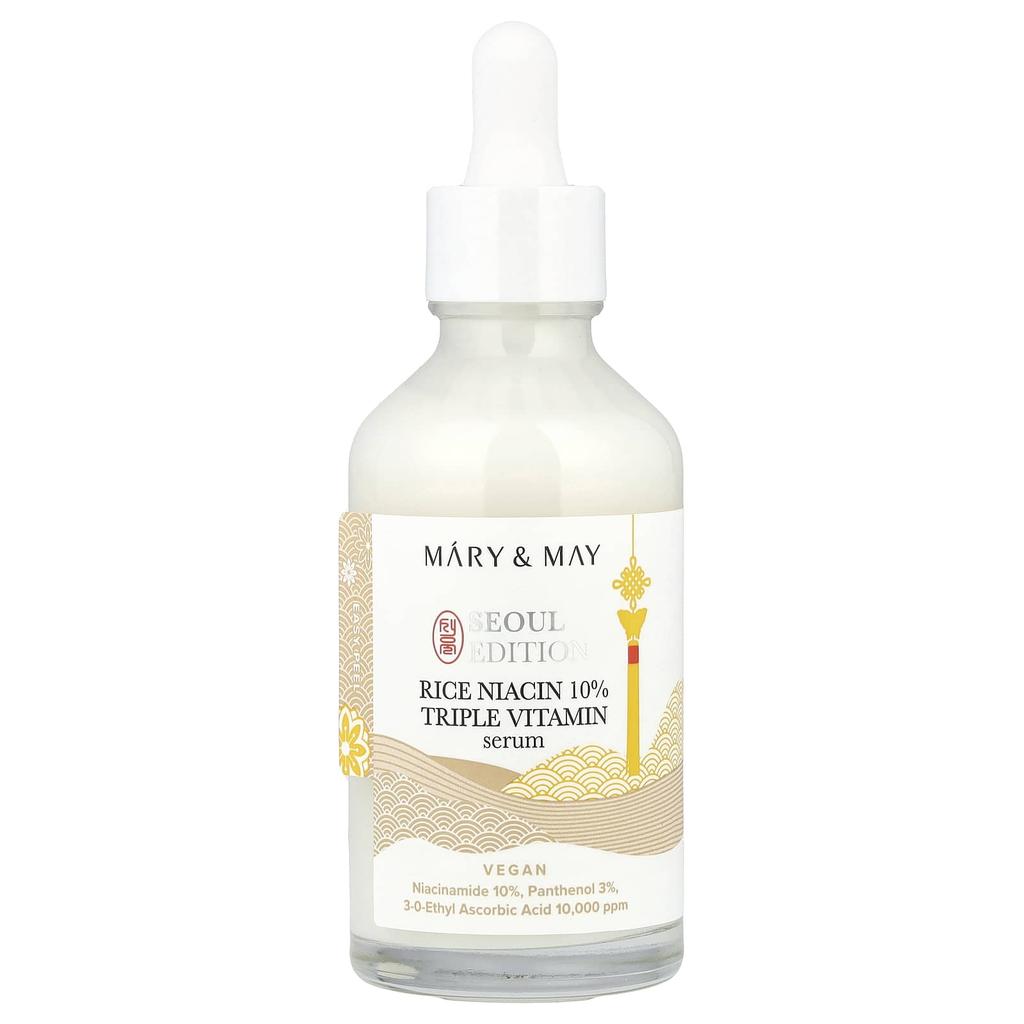 Mary & May, Seoul Edition, Rice Flour Niacin 10% Triple Vitamin Serum, 80 Ml (2.7 Fl Oz)