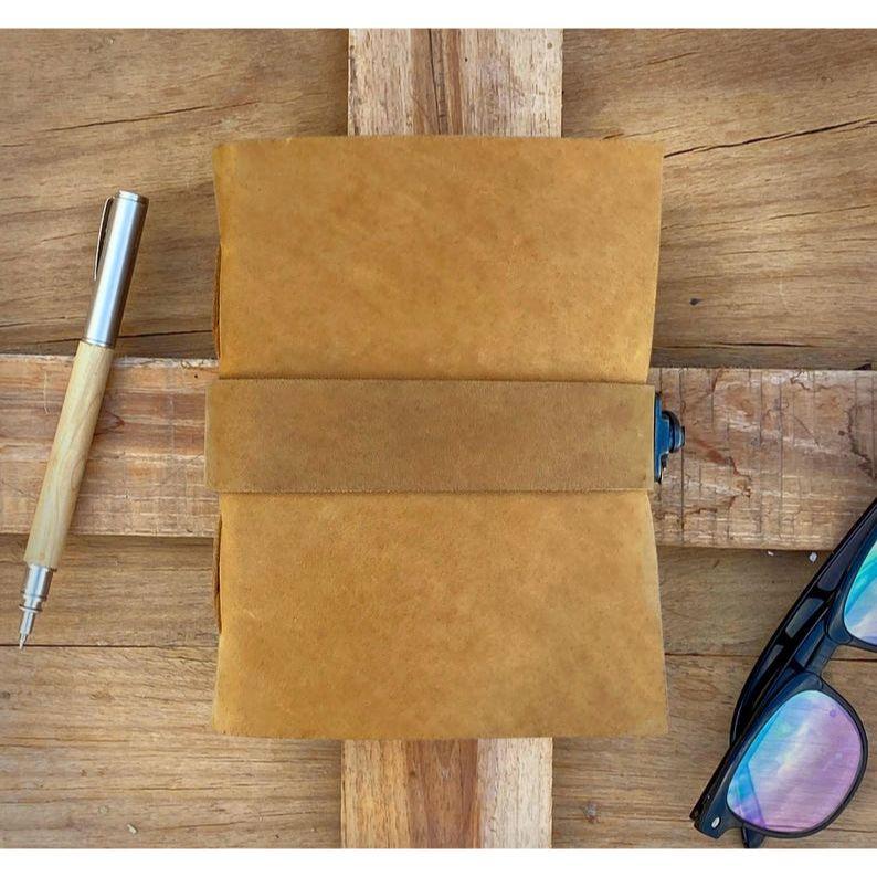 Handmade Vintage leather Journal - Blank Spell Book of Shadows, Grimoire Journal, Travel Writing Notebook, Deckle Edge Paper Lock Closure