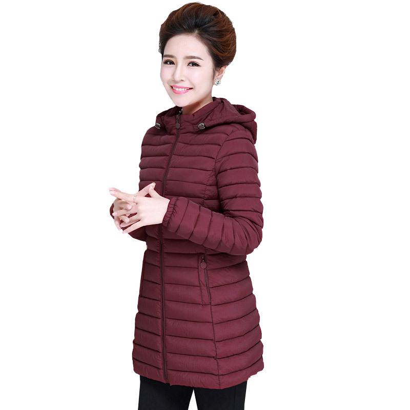 New Winter Coat Large Size Mother Suit Light Down Cotton Suit Medium and Long Style
