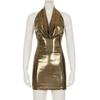 European American Sequin Halter Bodycon Mini Dress