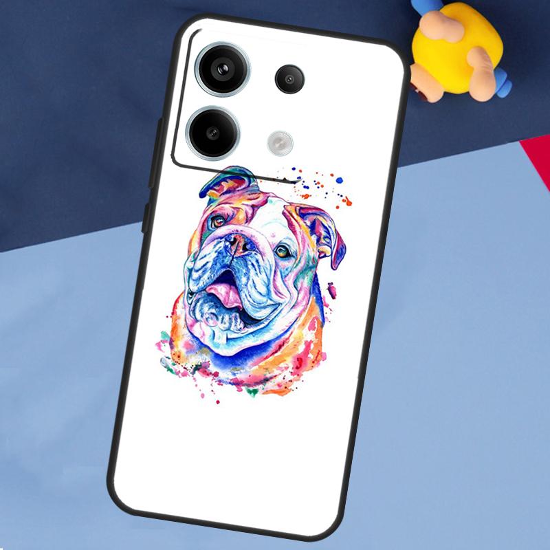 British Bulldog Case For Xiaomi Redmi Note 13 Pro 12 11 8 9 10 Redmi Note 12S 11S 10S 9S 10C 12C 13C Cover