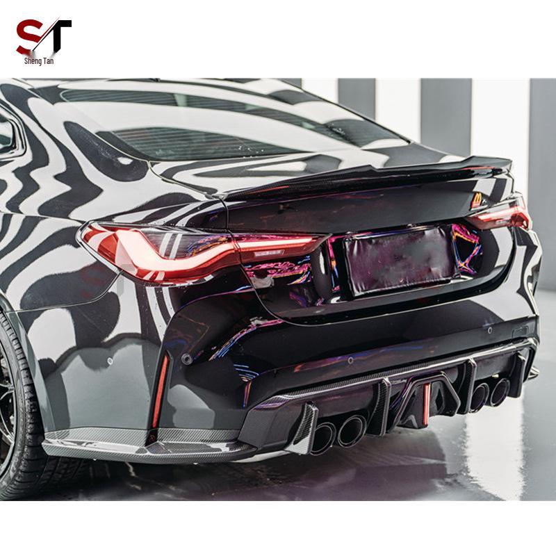 Carbon Fiber Rear Lip Diffuser with Lights for BMW M3 G80, M4 G82/G83