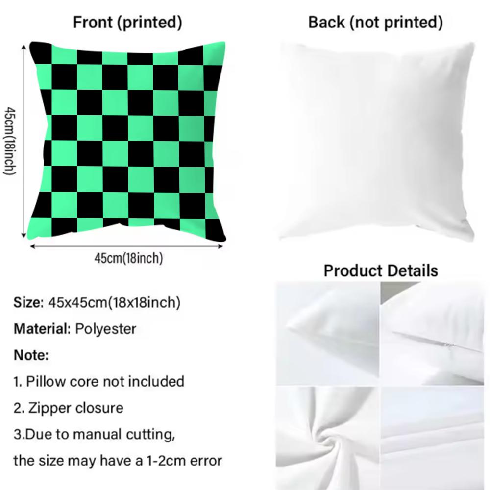 Hot Checkerboard Cushion Cover Soft Washable Pillow Case Multi-Scene For Couch Bed Travel Office Use