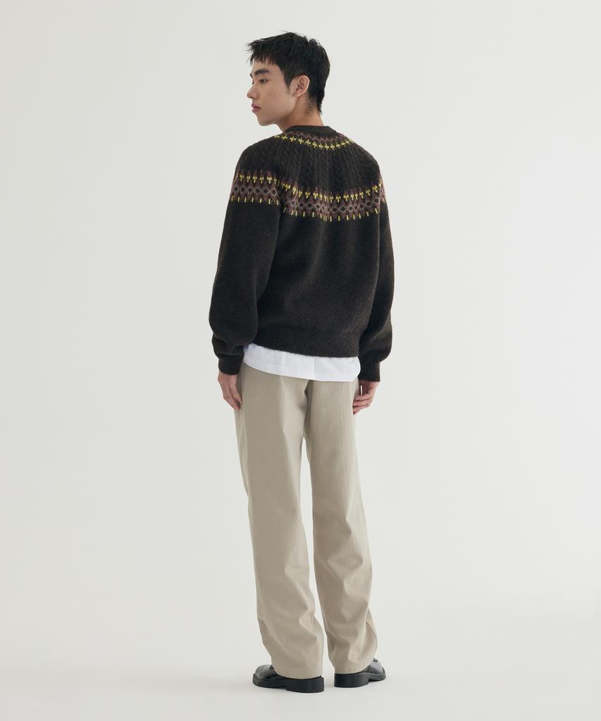 COVERNAT Jacquard Pattern Pullover Brown