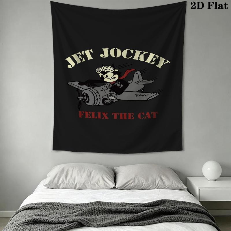 felix the cat Wall Tapestry Aesthetic Wall Hanging Printed Fabric Blanket Decorative Tapestries for Bedroom Living Room Home Decor