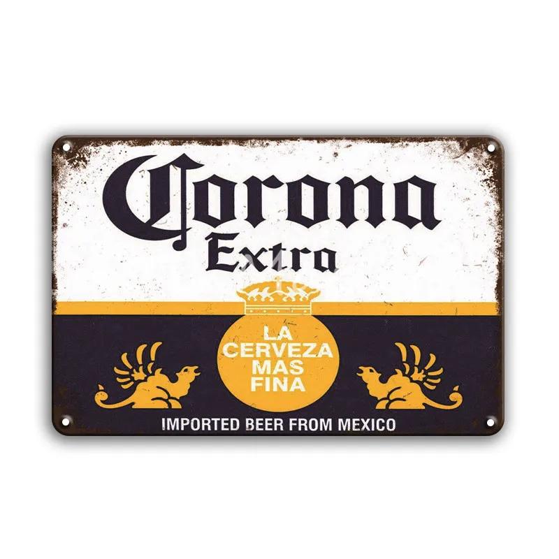 CORONA EXTRA Metal Tin Sign Vintage Beer Poster Decorative Plaques Retro Pub Bar Decor Plate Skull Metal Sign Wall Stickers