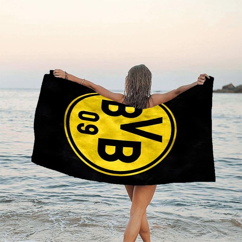 1pc B-BVB Beach Towel, Beach and Seaside Swimming Pool Equipment, Fashion Pattern, Rectangular, Travel Essentials
