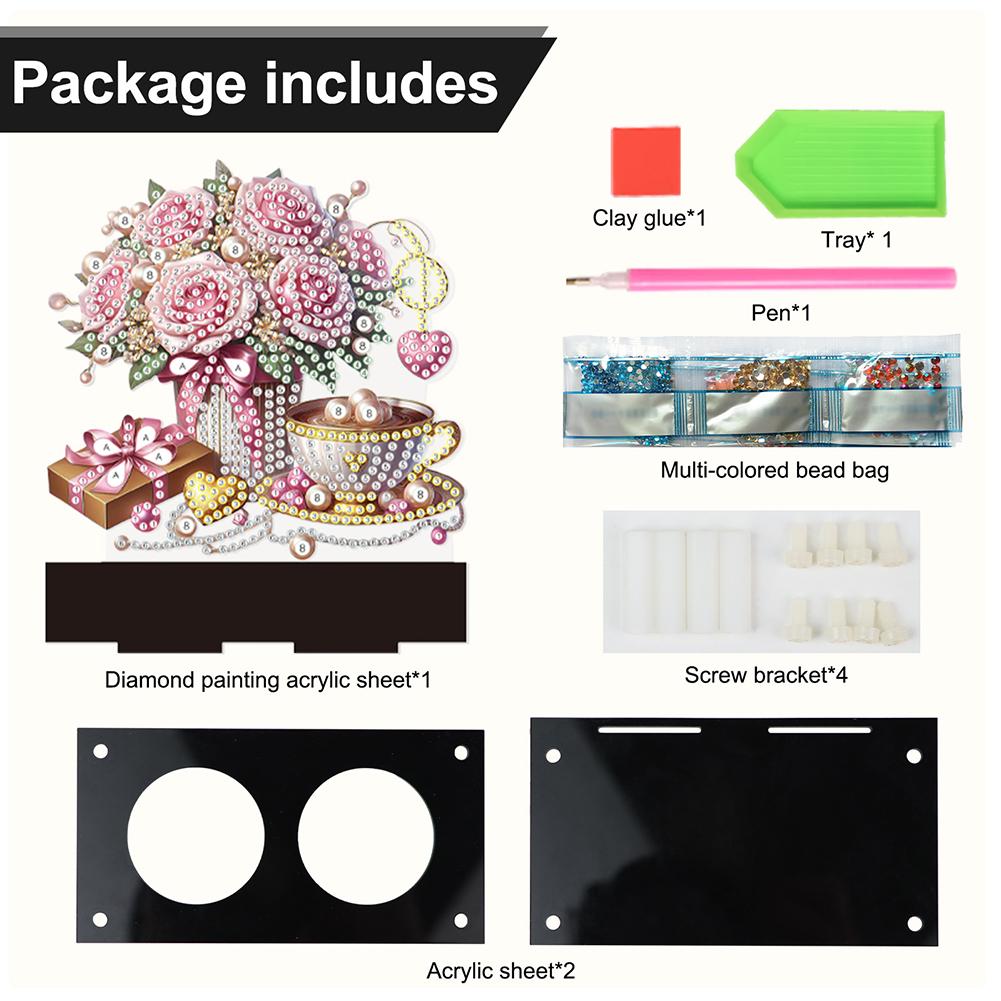 Desktop Diamond Art Candle Holder Ornaments Diamond Painting Desktop Tea Light Candle Holder for Home Decor Unique Artistic Gift