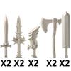 MOC Medieval Castle Knight Figures Waffen Accessories Flame Helmet Shoulder Armor Sword Toy