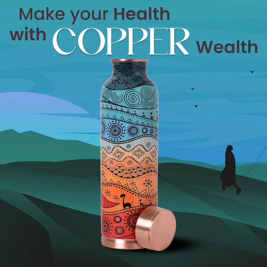 Copper 1 Litre Water Bottle With Leak And Rust Proof Protection For Home And Office Use Ayurveda And Yoga Health Benefits Bottle