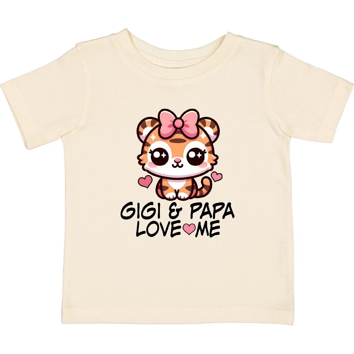 Inktastic Gigi And Papa Love Me Granddaughter Baby T-Shirt Grandkids From Shower 120