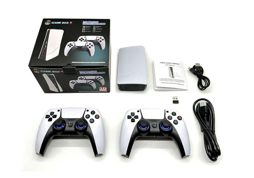 

P5 Plus Wireless 2.4G HD 4K TV Mini Arcade Game Console with PS5 Controller.