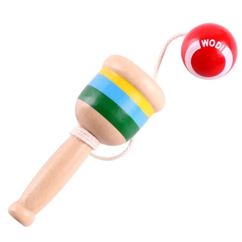 Montessori Spielzeug Holz Geschicklichkeits Schwert Tasse Entwickle Intelligenz Glatte Spielzeuge Pädagogisch Traditionelle Spiele Spielzeug Werfen und Fangen Ball