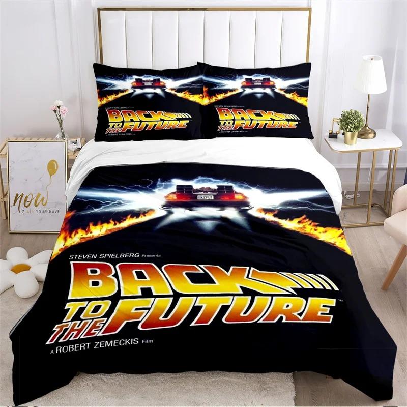 Back To The Future Pattern All Season Duvet Cover Bedding Comforter set Soft Quilt Cover and Pillowcases SingleDouble/Queen/King