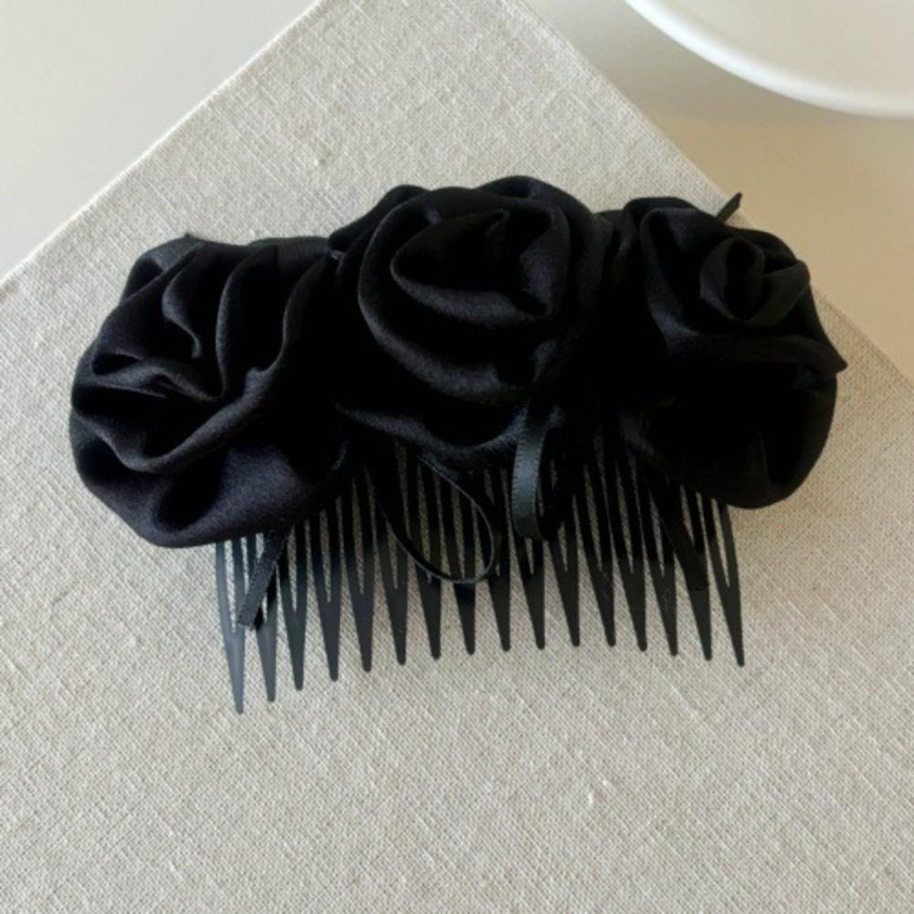 Solid Color Flowers Hairpin Bohemian Chignon Hair Clip Hair Accessories Floral Hair Comb  Daily