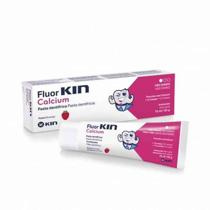 Zubní pasta - KIN - FluorKIN Calcium - 75ml - Jahodová příchuť - Posiluje zuby