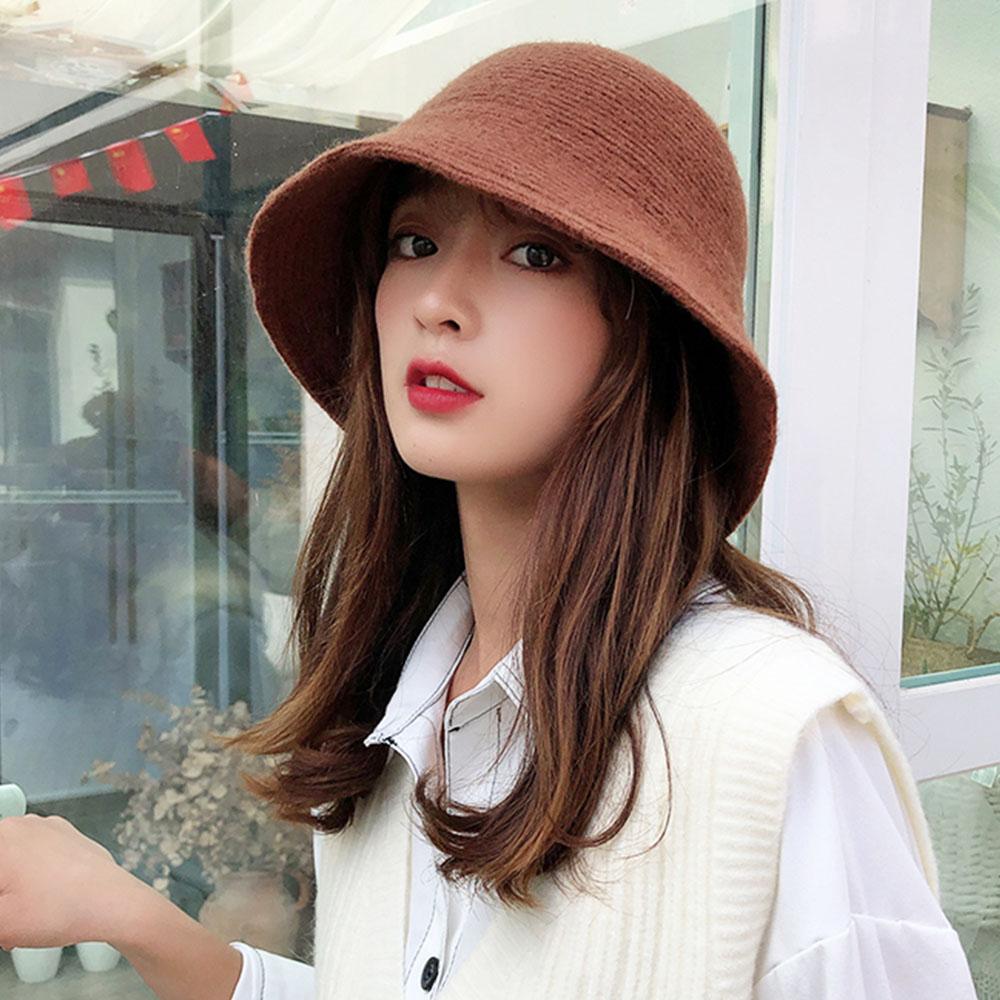Hip Hop Fashion Thicken Knitted Warmer Autumn Warm Hats Fishing Cap Felt Wool Hat Bucket Hat