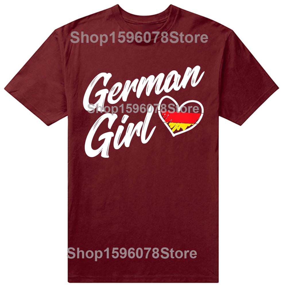 Funny Germany Funny Deutschland Flag German Girl Tshirts Men Womens Fashion Casual Tshirt 100 Cotton Loose Oversized T Shirt