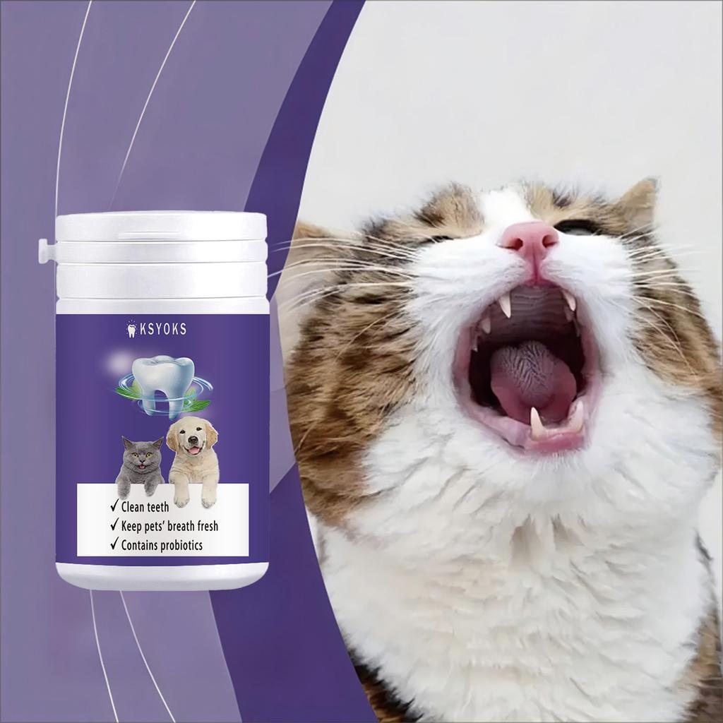 Fresh pet mouth in the morning, forming a gentle protective layer
