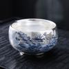 999 Silver Gilded Master Tea Cup Handmade Ceramic with Enamel Decoration Luxury Gongfu Teaware for Collector Gift